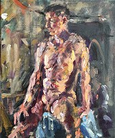 Andrew 1. Oil on canvas, painted 2018, 30cm x 25cm, £950.
