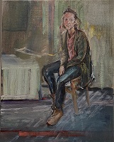 Ruth Pensive. Oil paint on canvas, 35cm x 27cm.