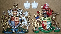 Cast aluminium coats of arms and crowns for Diamond Jubilee gates.