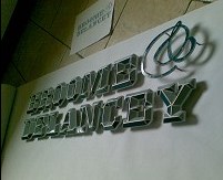 Sculptural sign letters made for Broome & Delancey.