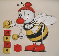 Busy Bees emblem. 30in high sign for Busy Bees nurseries.