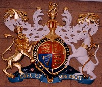 Royal coat of arms specially made for Coventry Crown Court, hand painted and gold leafed.