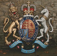5ft royal no helmet special. GRP British royal coat of arms, style 2, 60in/152cm, hand painted (special).